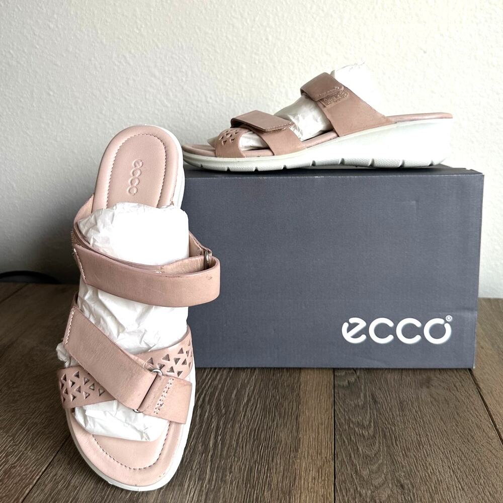 ECCO Felicia Sandal Women's 7–7.5 Rose Dust Wedge Leather Comfort Slide